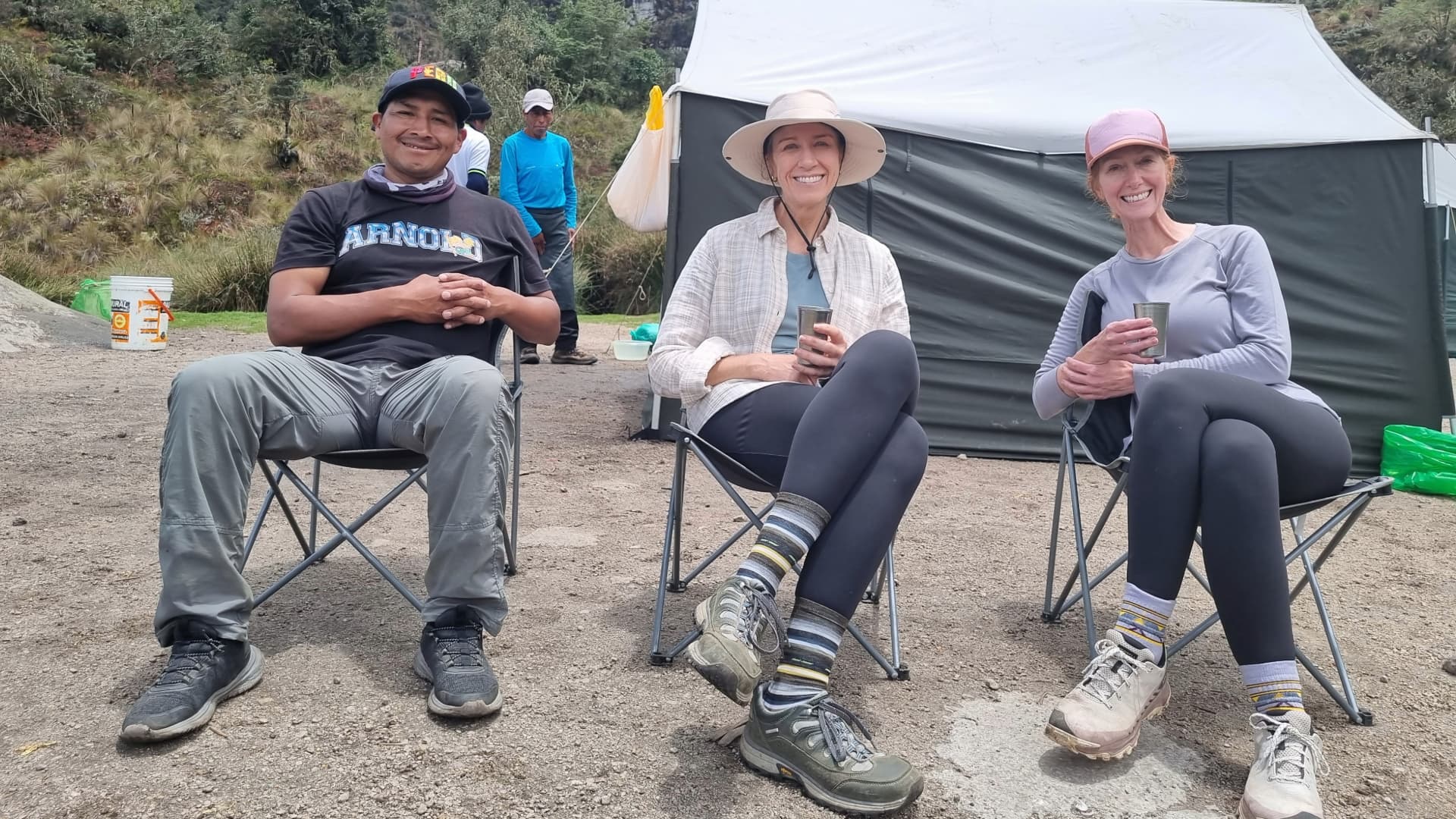 Three Tourists Camping In The Sacred Valley Three Tourists Camping In The Sacred Valley