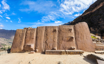 Ollantaytambo archeological complex's sun temple.