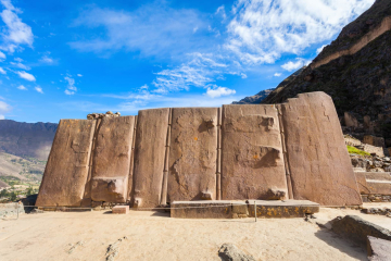 Ollantaytambo archeological complex's sun temple.